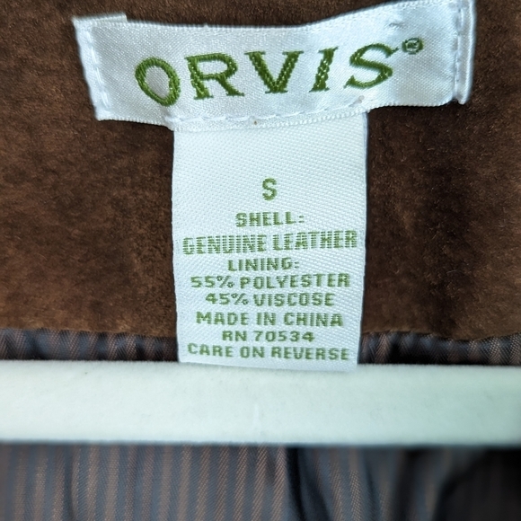 Vintage Orvis Women’s Brown Suede Leather Blazer Jacket Size S/P - Picture 2 of 10